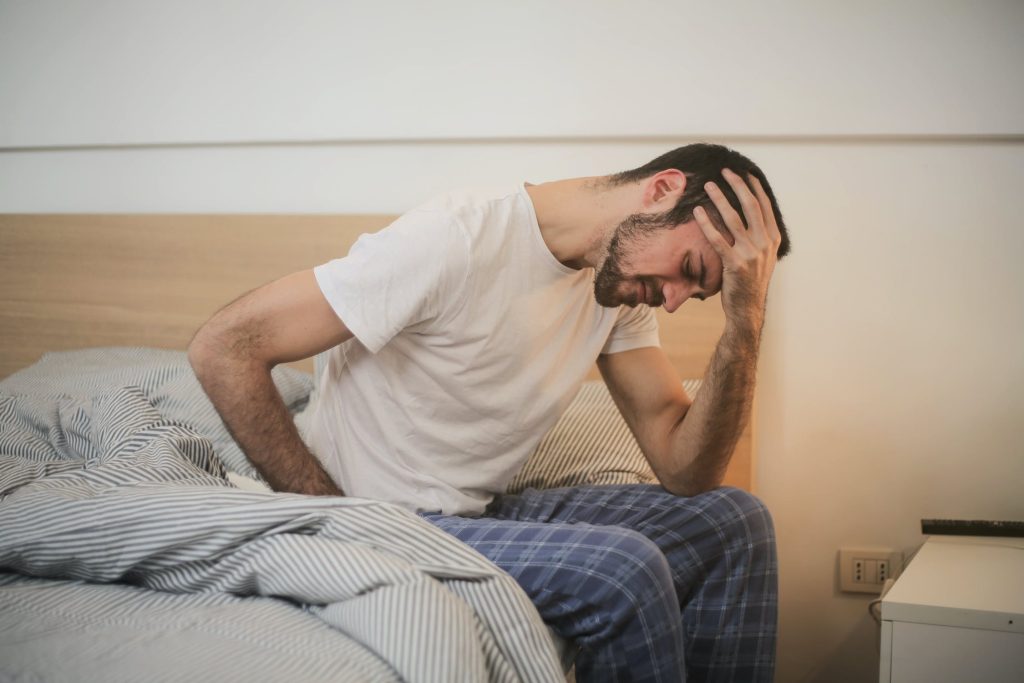  man in a bed