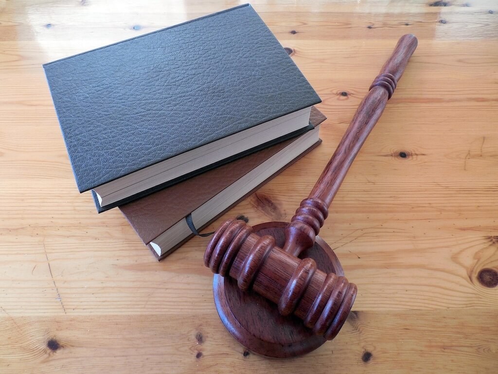 books and gavel on table