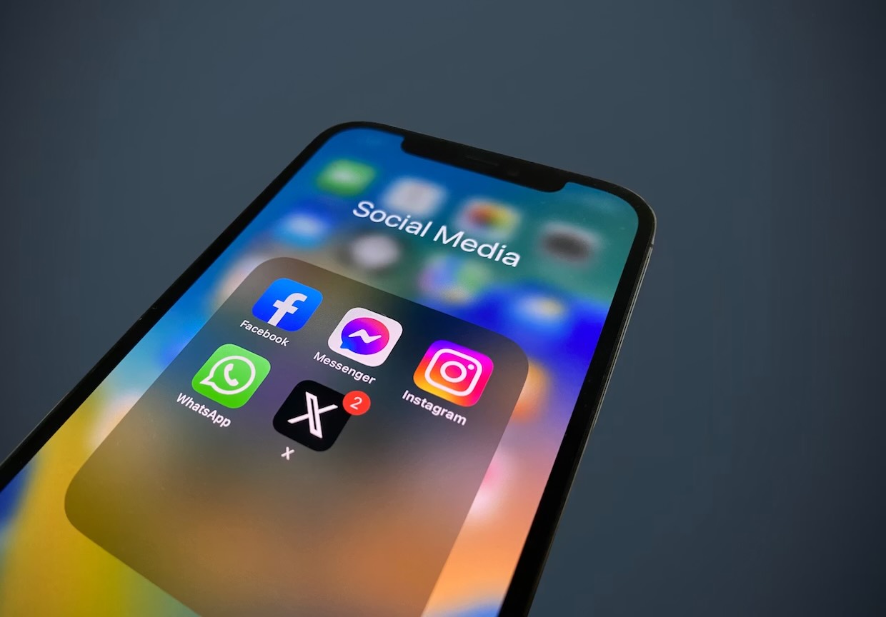 A smart phone open on a tab filled with social media apps